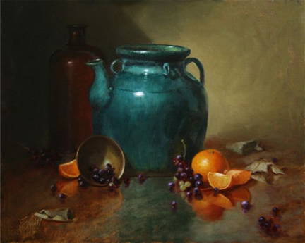 Chinese Vessel with Grapes and Oranges