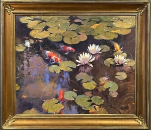  Click to See The Water Garden with Koi, 22k frame
